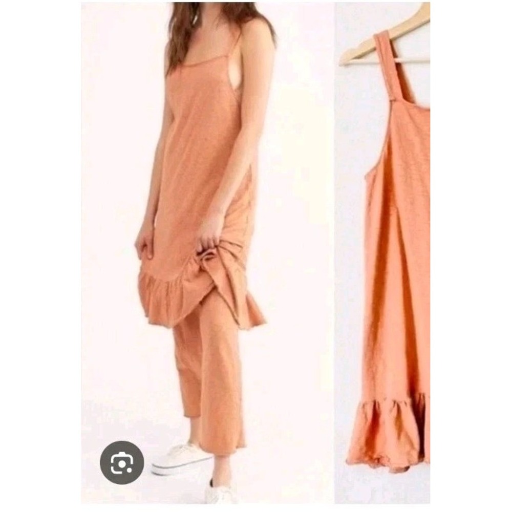 Free People Beach Dream Of You Tank Dress Tunic Size S Small Orange Comfort